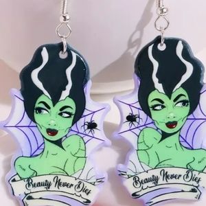 Bride of Frankenstein Cute Halloween Earrings